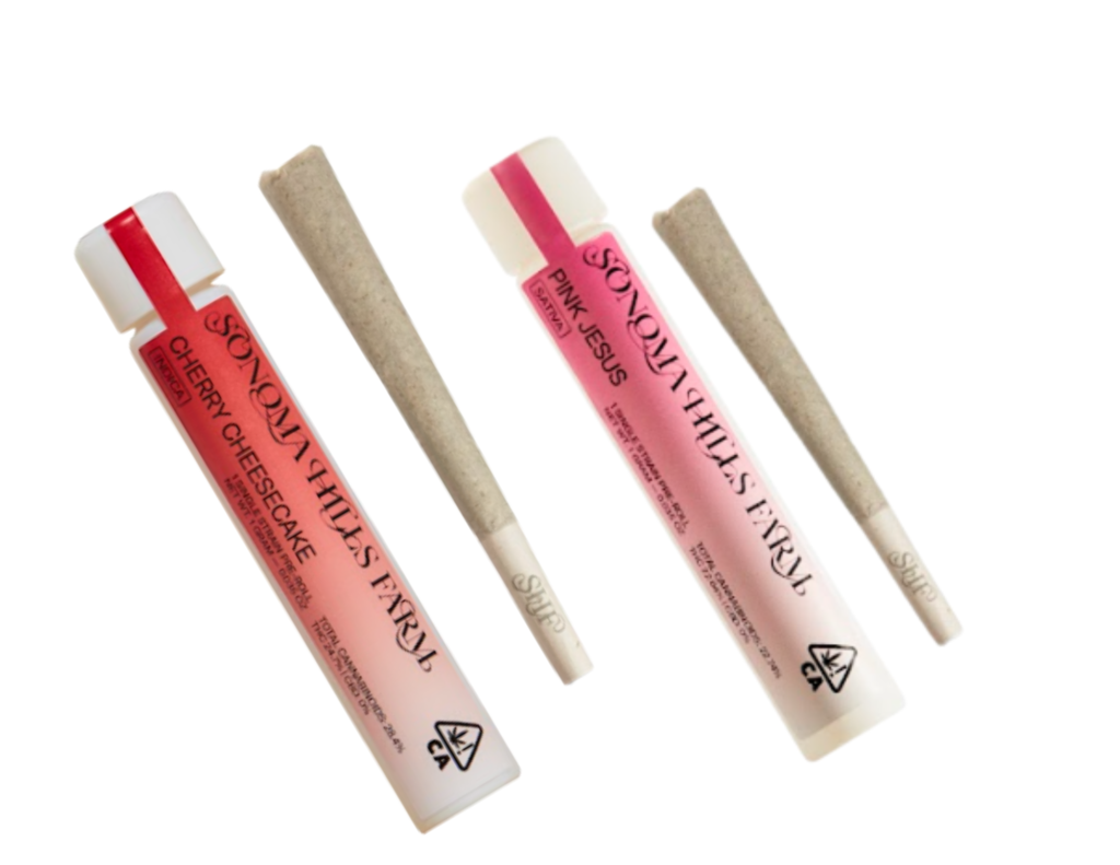 Cherry Cheesecake and Pink Jesus 1g single pre-roll tubes with joints